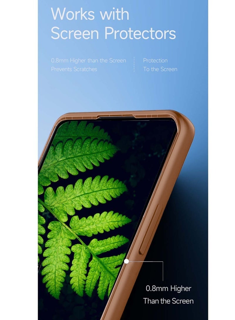 YJS iPhone 17 Pro 5G 2025 Silicone TPU Card Holder with Hand Grip Case | Slim Shockproof Wallet Cover with Kickstand Strap, Durable Protective Back Pocket (MCHPSN) – Brown - Image 4