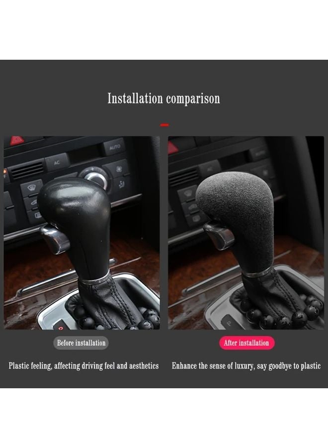 Black Gear Shift Knob Cover For Audi A4 A6 Q5 Q7 2005 2012 - Image 2