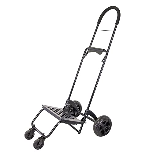 dbest products dbest products Trolley Dolly Rover 4 Wheeled Push Folding Utility Cart Hand Truck Platform Swivel Wheels Garden Lightweight Luggage Carretilla de Carga Plegable 