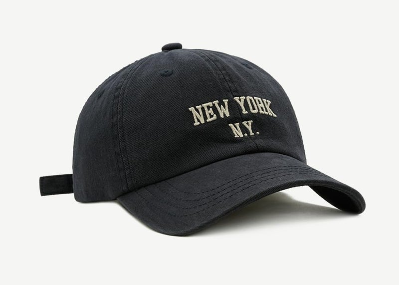 Jusavie Top Baseball Caps for Women-Men Outdoor Baseball Hats New York Golf Sports Hat Curved-Brim UV Protection Black - Image 2