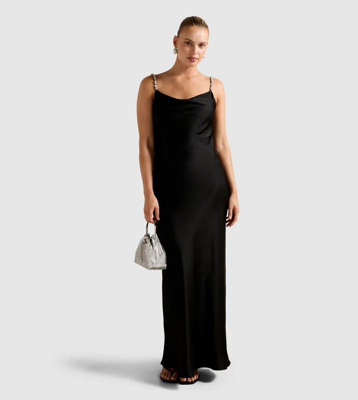 Forever New Presley Diamante Strap Satin Maxi