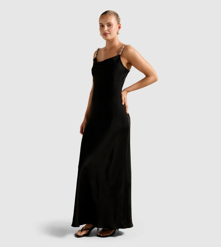 Forever New Presley Diamante Strap Satin Maxi
