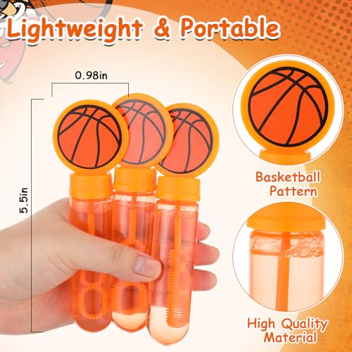 PullCrease 16 Pcs Big Basketball Bubble Wands Party Favors Gifts Birthday Bubble Wand Bulk Basketball Theme Decorations Birthday Party Supplies for Sport Lover Gifts Goodie Bag Stuffs - Image 5