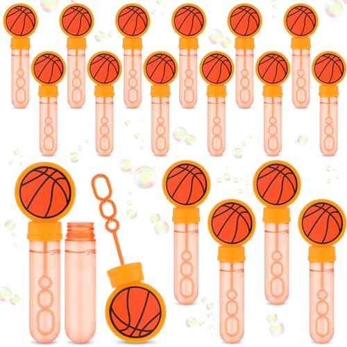 PullCrease 16 Pcs Big Basketball Bubble Wands Party Favors Gifts Birthday Bubble Wand Bulk Basketball Theme Decorations Birthday Party Supplies for Sport Lover Gifts Goodie Bag Stuffs - Image 1