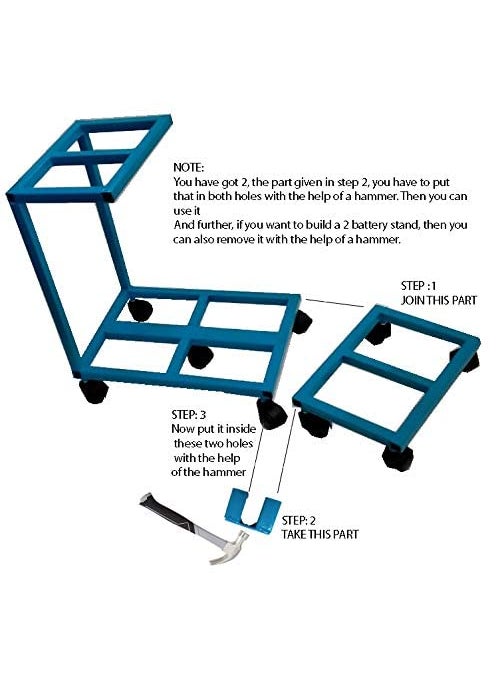RAJCHIEF RAJCHIEF Heavy Duty Super Quality Metal Custom Inverter Battery Trolley with Twin Caster WheelsSuitable for All Type of Inverter Batteries  - Image 3