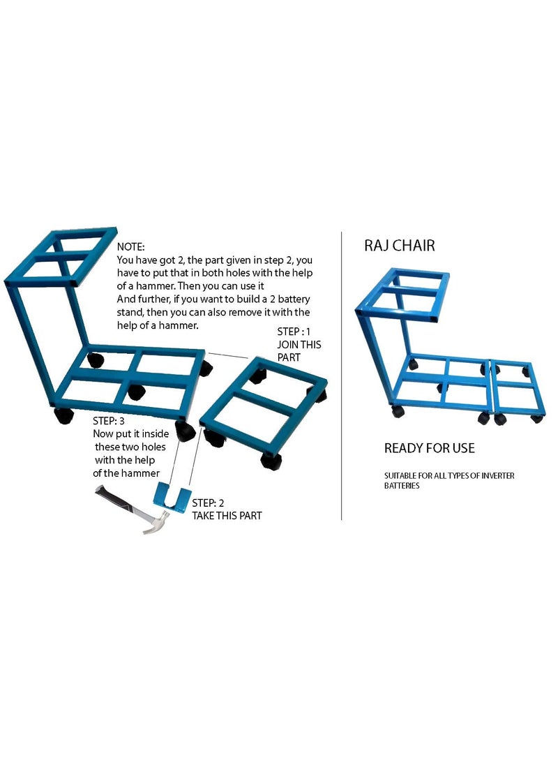 RAJCHIEF RAJCHIEF Heavy Duty Super Quality Metal Custom Inverter Battery Trolley with Twin Caster WheelsSuitable for All Type of Inverter Batteries  - Image 2
