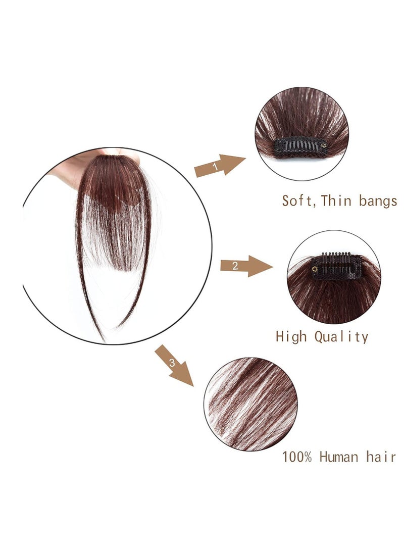 Estelle Real Human Hair Bangs with Temples Clip in Bangs Human Hair Extensions One Piece Air Bangs Clip on Front Bangs Hairpiece for Women - Image 4