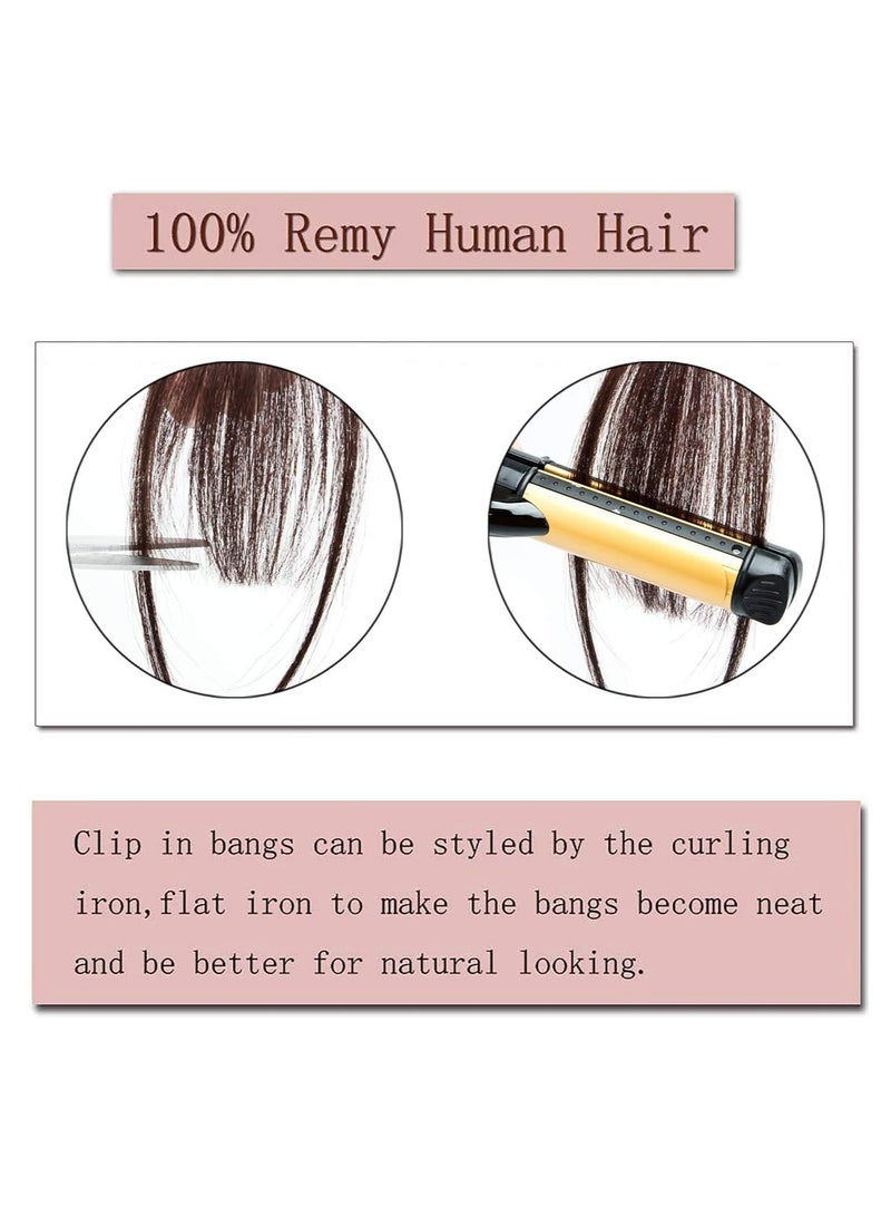 Estelle Real Human Hair Bangs with Temples Clip in Bangs Human Hair Extensions One Piece Air Bangs Clip on Front Bangs Hairpiece for Women - Image 3