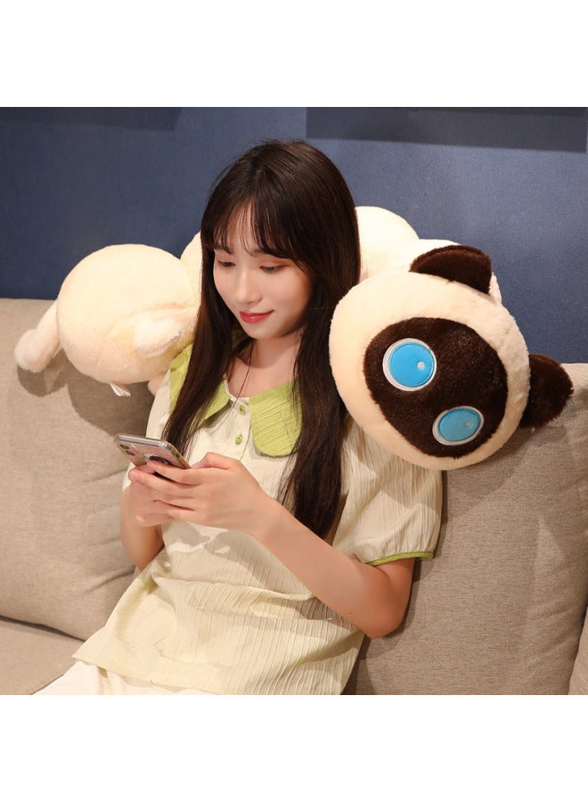 Cartoon Cat Caterpillar Pillow Doll Super Soft Long Large Bed Doll With Legs Sleeping Pillow-Color:Black Cat-Height:50cm【0.21kg】 - Image 4