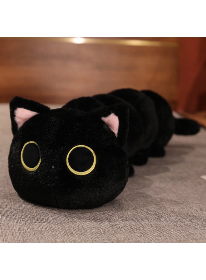 Cartoon Cat Caterpillar Pillow Doll Super Soft Long Large Bed Doll With Legs Sleeping Pillow-Color:Black Cat-Height:50cm【0.21kg】 - Image 1
