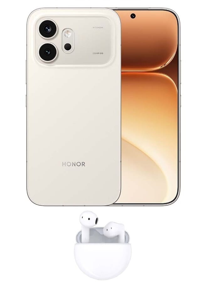 هونور 600 5G ثنائي الشريحة 12 جيجابايت رام 256 جيجابايت ذهبي أبيض مع سماعات أذن X7e اختيار مجاني (قد يختلف لون الهدية) - Image 1