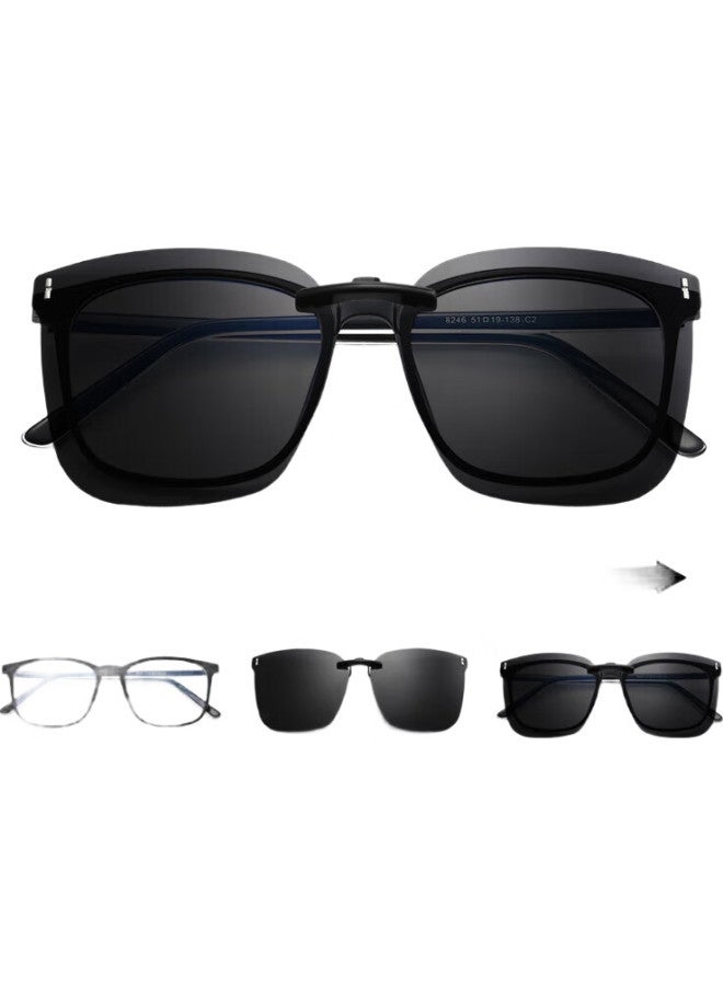 Lesca Lunetier Polarized Clip-On Sunglasses For Men, Clip-On Myopia Sunglasses, Driving And Fishing Specialized Glasses, Flip-Up Style For Women - Image 3