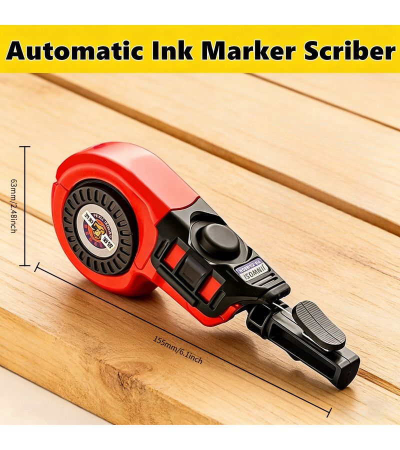 Automatic And Manual Chalk Line Reel With 1 Blue Marker Pen And Two 1.69oz Bottles Of Ink High Precision Multi Functional Carpentry Construction Layout Marking Tool Set - Image 4