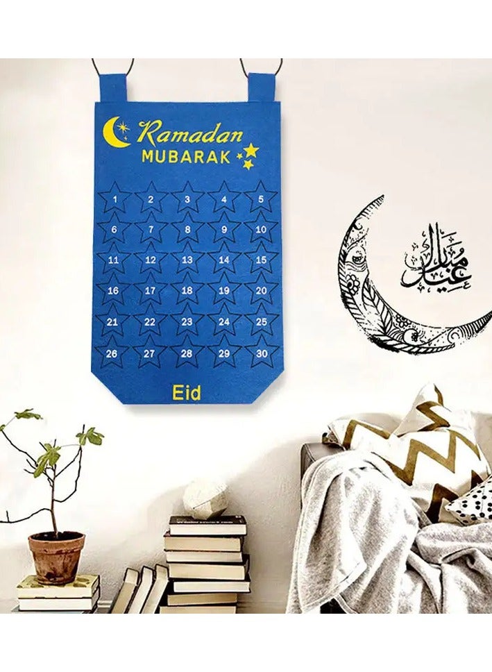 Boxwoods Ramadan Mubarak Count Down For Eid Blue Advent Calendar for Kids - Image 1