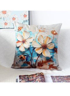BIGTHREE Throw Pillow Covers, 4 Pcs Floral Cushions Covers Set, Square Sofa Cushion Cases, 18 Inches Decorative Pillows for Outdoor Cushion Cases Home Decor  - Image 5