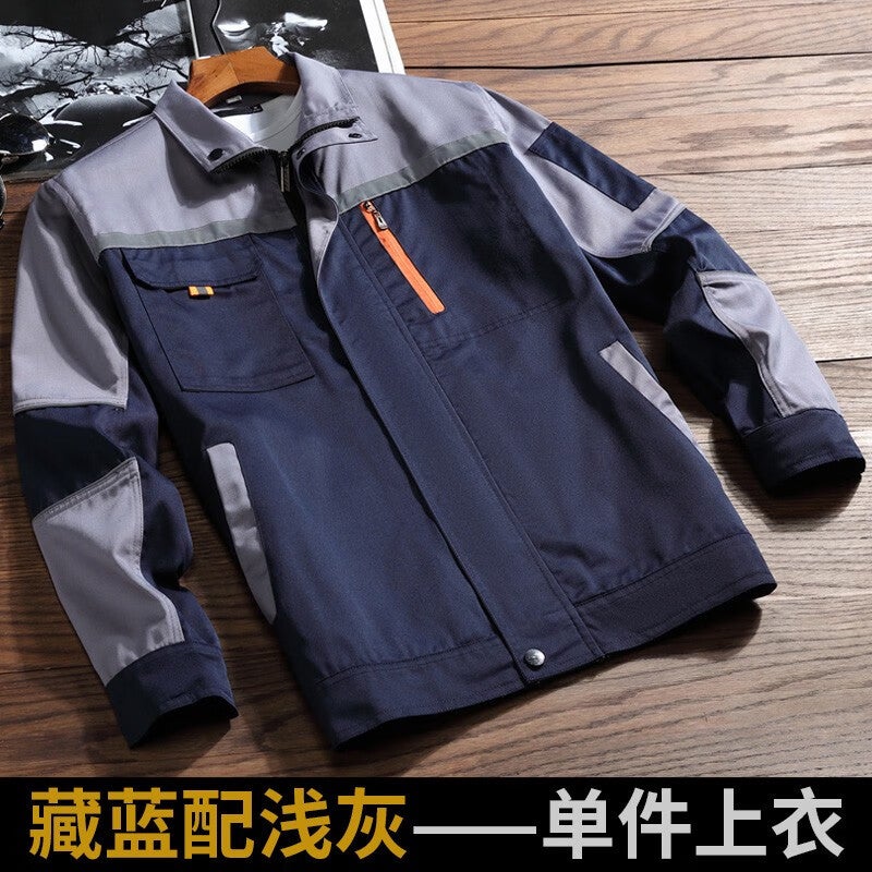 Work clothes suit men's and women's long-sleeved spring and autumn durable work factory men's and women's work clothes auto repair clothes welding clothes labor protection clothes - Image 1