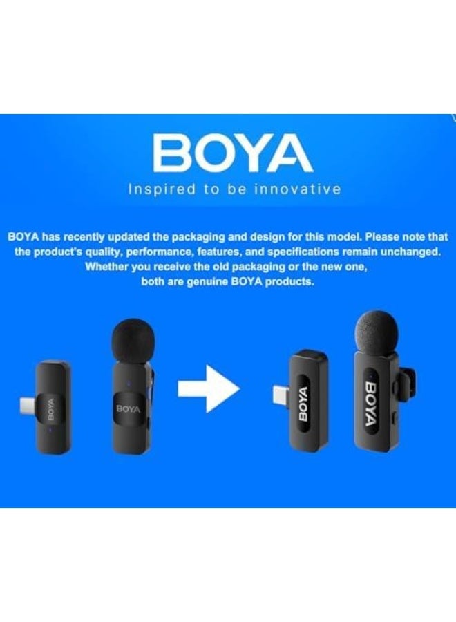 BOYA BY-V20 Ultracompact Wireless Microphone System for USB-C Devices (2.4 GHz) - Black - Image 4