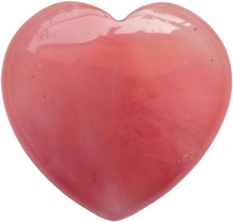 Cherry Quartz Heart Love Chakra Stone,Polished Palm Crystals and Healing Stone (2.17 Inch)