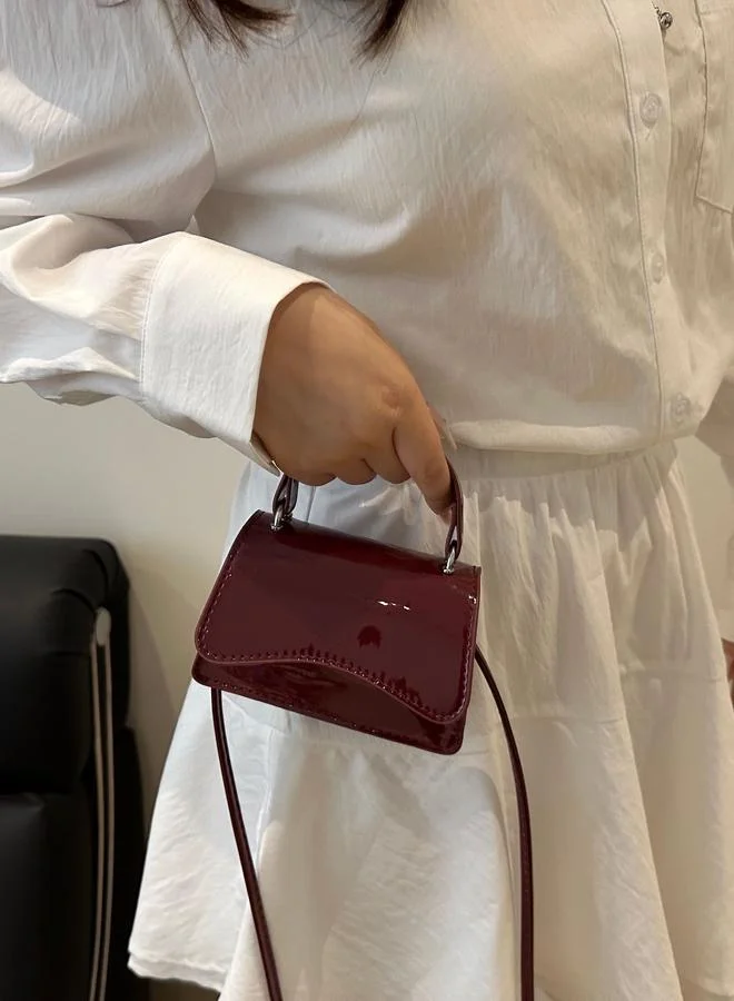 Take Two Red Shoulder Bag with Button Closure