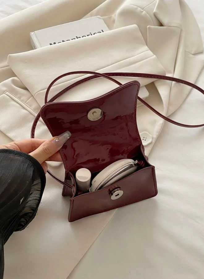 Take Two Red Shoulder Bag with Button Closure