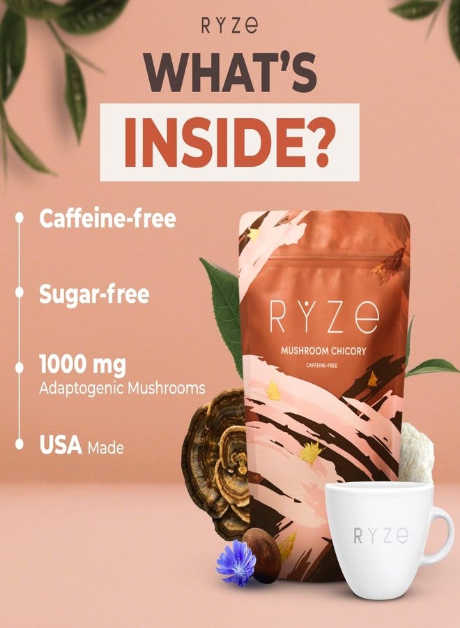 RYZE SUPERFOODS Mushroom Chicory with 6 Organic Adaptogenic Mushrooms, Keto Decaf Alternative with Chicory Root for Energy, Focus, Digestion, Immunity with Lions Mane, Turkey Tail, Shiitake, 30 Serv - Image 5