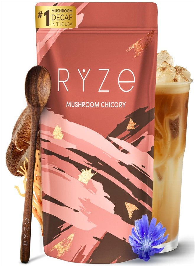 RYZE SUPERFOODS Mushroom Chicory with 6 Organic Adaptogenic Mushrooms, Keto Decaf Alternative with Chicory Root for Energy, Focus, Digestion, Immunity with Lions Mane, Turkey Tail, Shiitake, 30 Serv - Image 1
