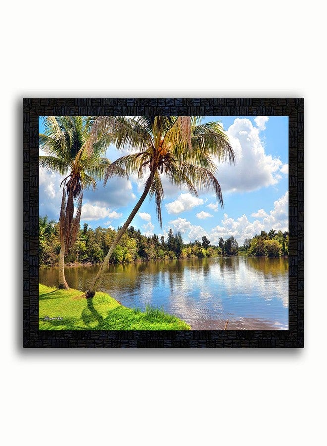 pnf Poster And Frames Nature Landscape Scenery Wooden Painting | For Living Room, Bedroom | Home Decoration Item | Best Gifting Option 12264 - Image 1