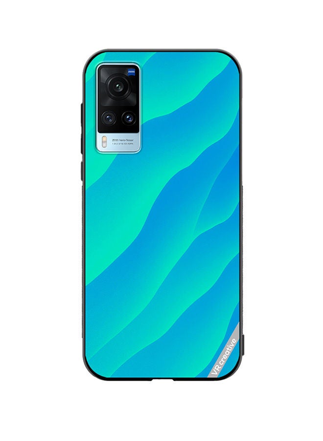 VR CREATIVE Protective Case Cover For Vivo X60 Blue Abstract2 Design Multicolour - Image 1