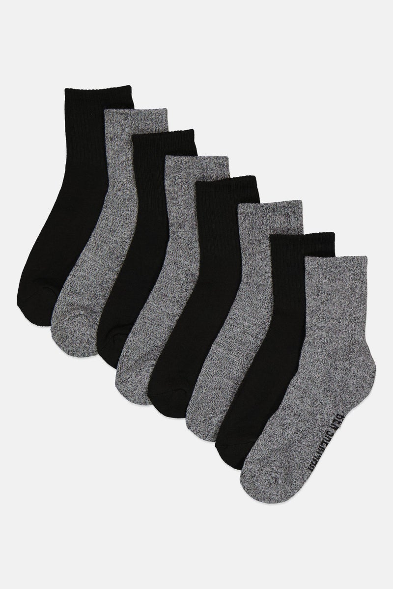 Ben Sherman Men 8 Pairs Brand Logo Quarter Socks, Multicolor  - Image 1