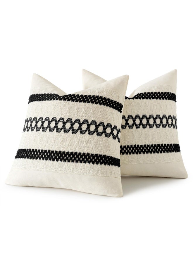 هومستر رمي الوسائد حالة 2 قطع ديكور مربع غطاء الوسائد بوهو رمي الوسائد يغطي غطاء الوسادة للمنزل أريكة غرفة نوم أريكة كرسي ديكور جيج 45 * 45 سم - Image 2