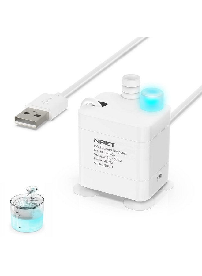 NPET Cat Water Fountain Replacement Pump with Light Compatible with WF100 Cat Fountain - Image 1