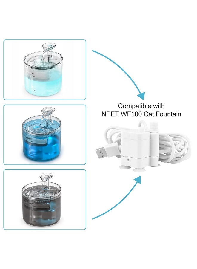 NPET Cat Water Fountain Replacement Pump with Light Compatible with WF100 Cat Fountain - Image 2