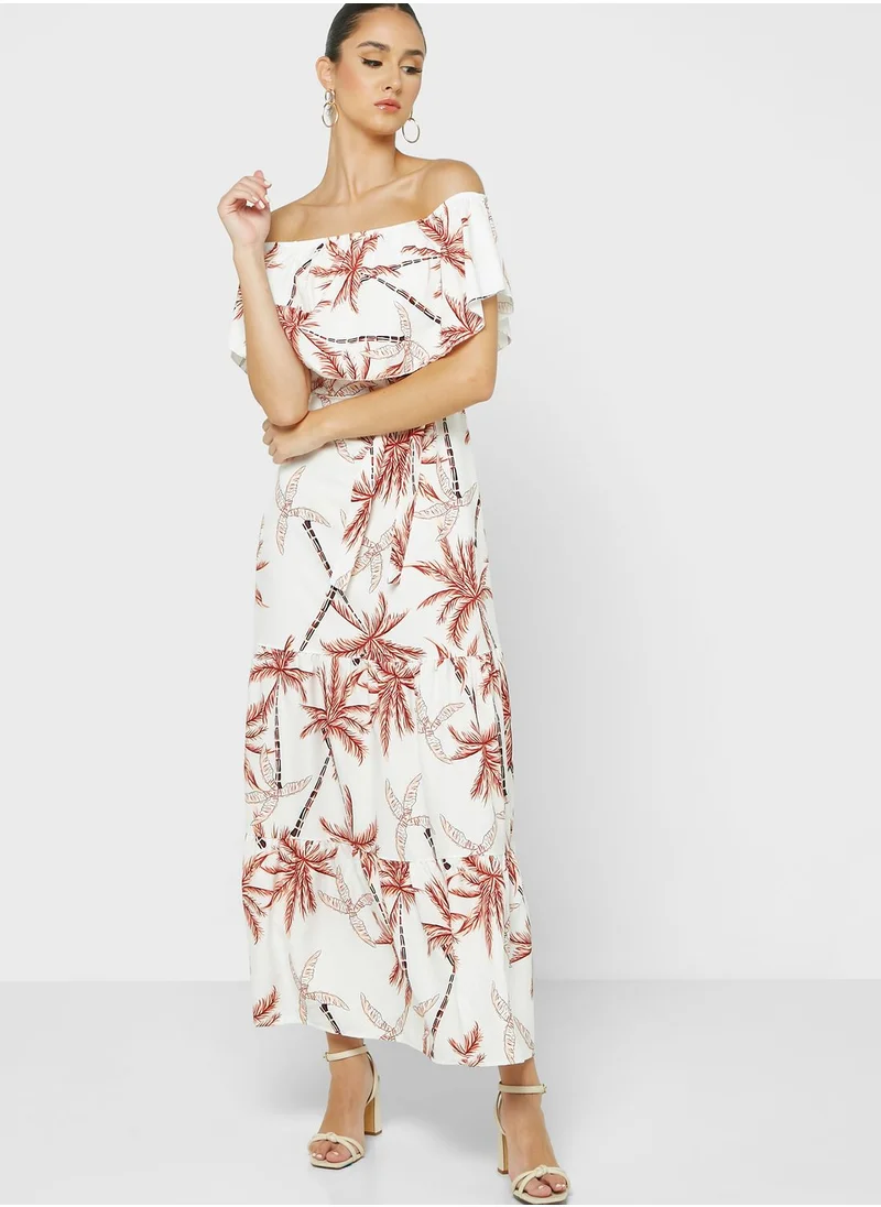ELLA Bardot Printed Dress