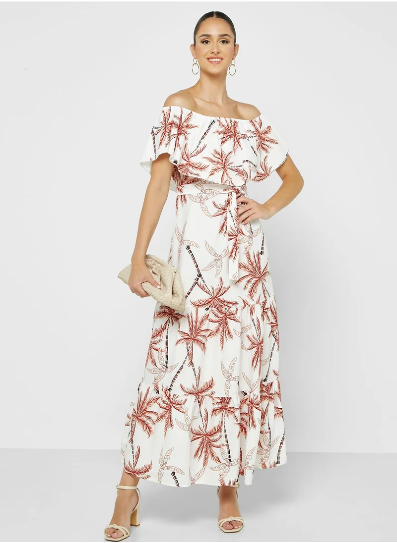 ELLA Bardot Printed Dress