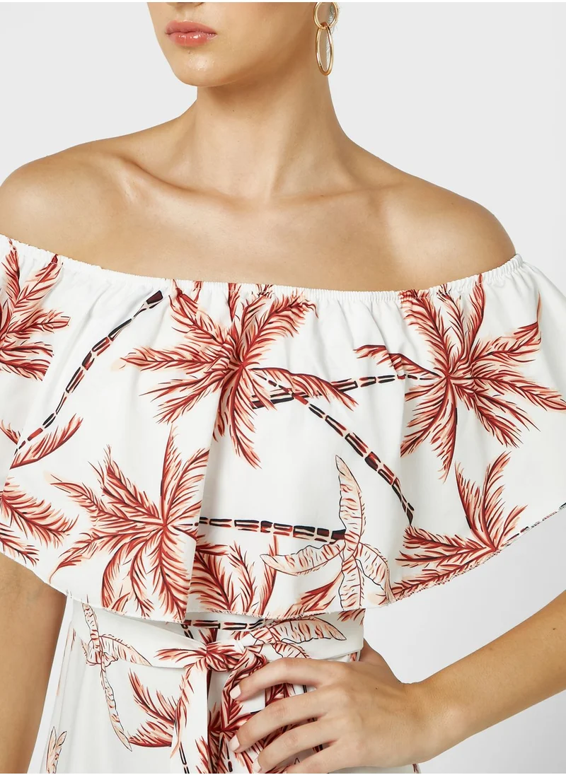 ELLA Bardot Printed Dress