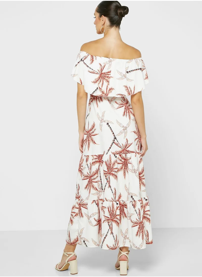 ELLA Bardot Printed Dress