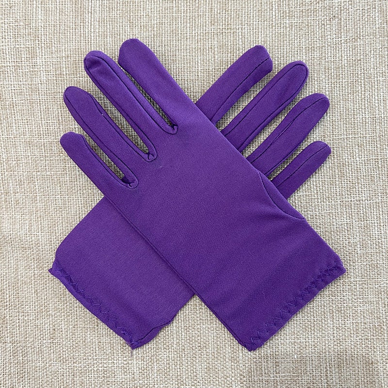 Cross-border short milk silk gloves clothing accessories etiquette gloves summer go out essential Purple 
