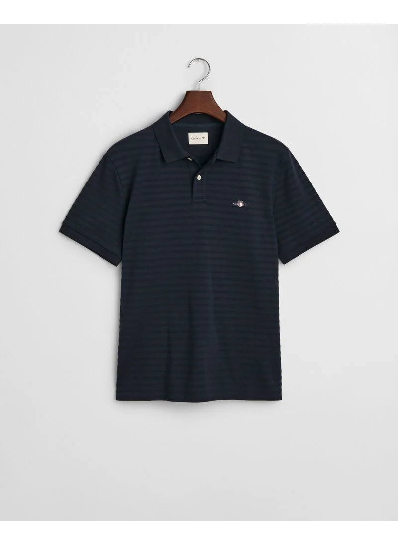GANT Textured Striped Polo Shirt