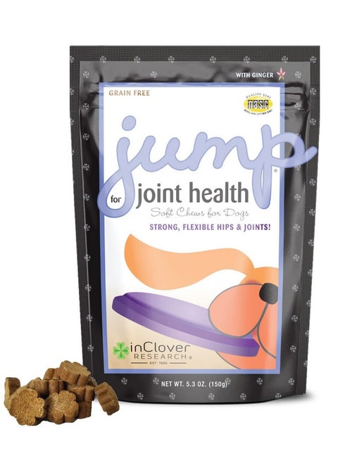 In Clover Jump Soft Chews for Daily Joint Care and Endurance Support for Dogs with Glucosamine HCl, MSM, Fish Oil, Ginger, Yucca, and Coconut Oil for All Life Stages, 5.3 oz. (30 count)
