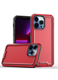Generic Case Cover For iPhone 13 Pro Armour Two-color TPU + PC Phone Case Red+Black 