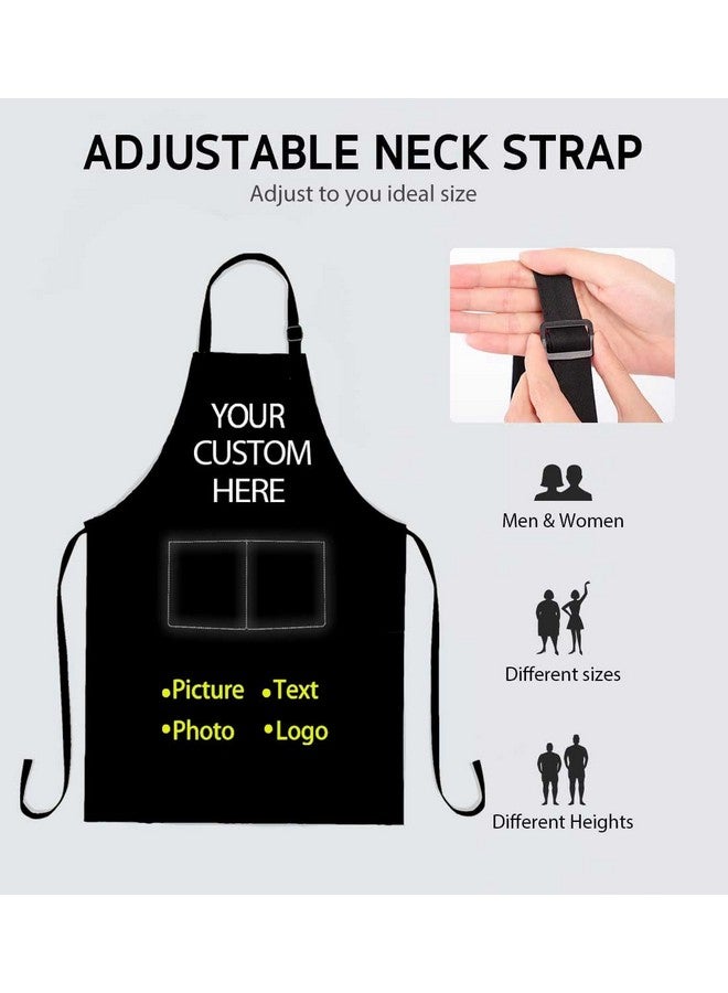 SSCSTS Hello Gorgeous Unicorn Eyelash Apron with 2 Pockets, 26.5x33.1in, Adjustable Size Bib Rose Gold Aprons for Men Women Kitchen Cooking Baking Gardening WQLSSS18 - Image 3