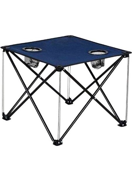 Four Season - Navy Blue Folding Camping Table Round 47 cm with Carrying Bag - Image 1