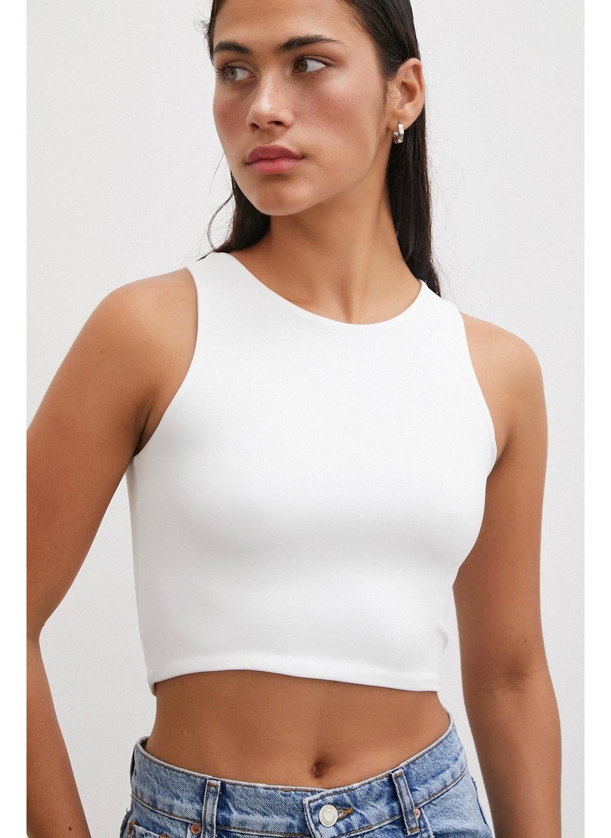 Never More Basic Crop Top White  - Image 3
