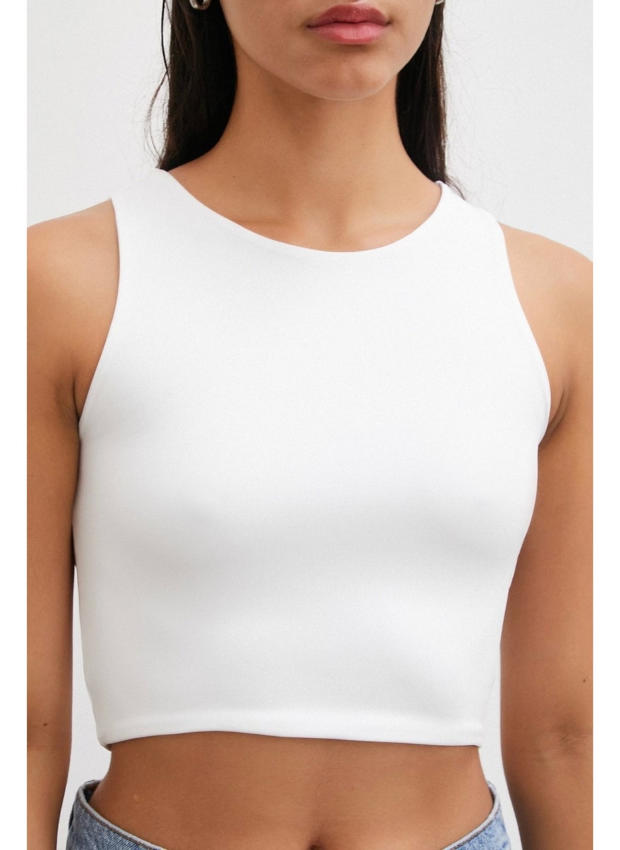 Never More Basic Crop Top White  - Image 4