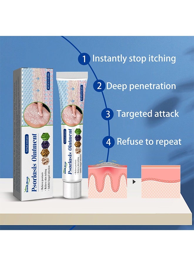 SOUTH MOON - Herbal Extract Psoriasis Ointment, Dermatitis And Eczema Pruritus Psoriasis Ointment, Say Goodbye To Scaly Skin, Eczema Relief Ointment, Stops Burning And Itching 20g - Image 1
