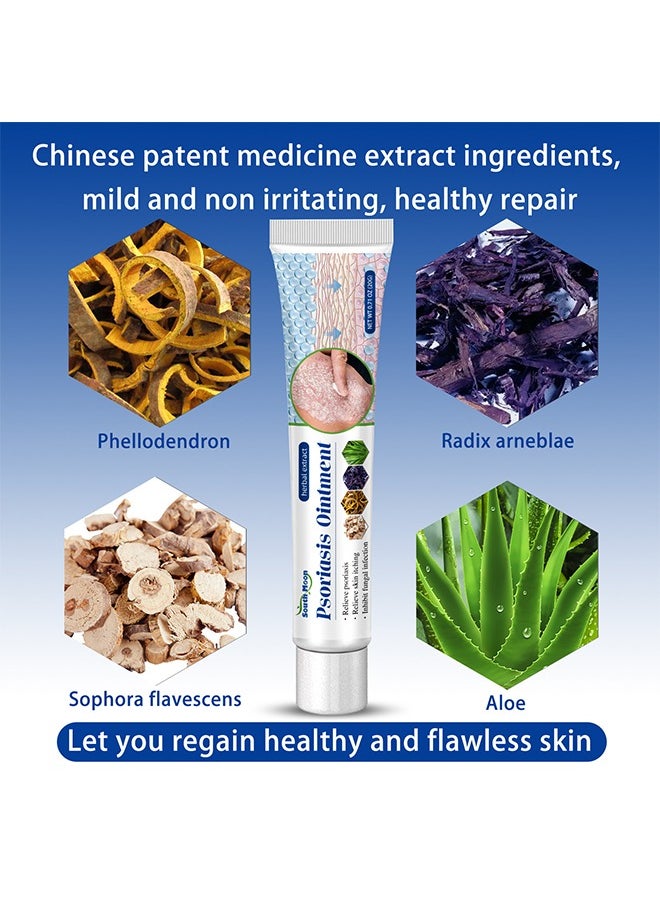 SOUTH MOON - Herbal Extract Psoriasis Ointment, Dermatitis And Eczema Pruritus Psoriasis Ointment, Say Goodbye To Scaly Skin, Eczema Relief Ointment, Stops Burning And Itching 20g - Image 1
