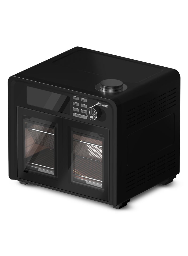 Clikon 28L Air fryer with Oven For Air Fry, Bake, Reheat With 18 in 1 Present Cooking Function,Overheating Protection,Digital LED Display With Glass French Doors, 28 L 1700 W CK373 Black - Image 5