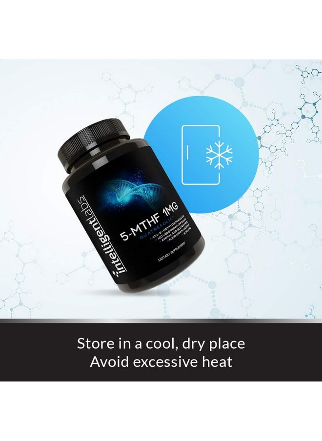 Intelligent Labs 1Mg 5Mthf Methylfolate 120 Capsules 4 Months Supply Best Value Folic Acid Supplement As Quatrefolic Acid Activated Folate 1Mg = 1000Mcg 5 Methyltetrahydrofolate  - Image 4