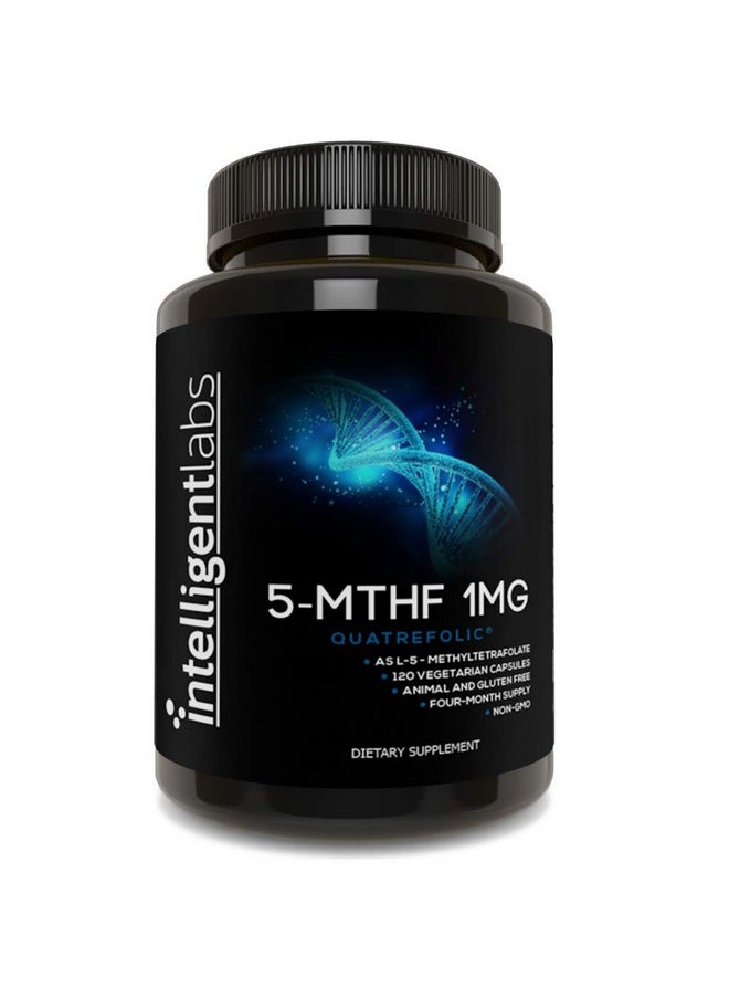 Intelligent Labs 1Mg 5Mthf Methylfolate 120 Capsules 4 Months Supply Best Value Folic Acid Supplement As Quatrefolic Acid Activated Folate 1Mg = 1000Mcg 5 Methyltetrahydrofolate  - Image 2