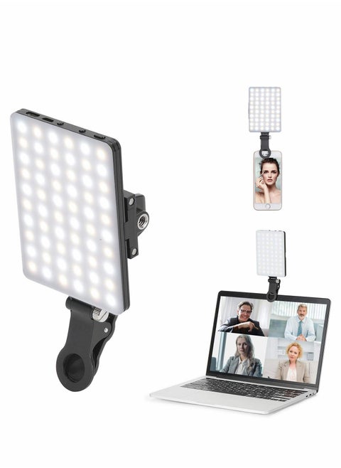 LED High Power Rechargeable Clip Fill Video Light, Conference Kit 3 Modes, for Phone, iPad, Laptop